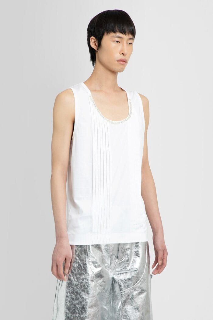 simone rocha beaded double pleated tank top SIMONE ROCHA Beaded Double Pleated Tank Top