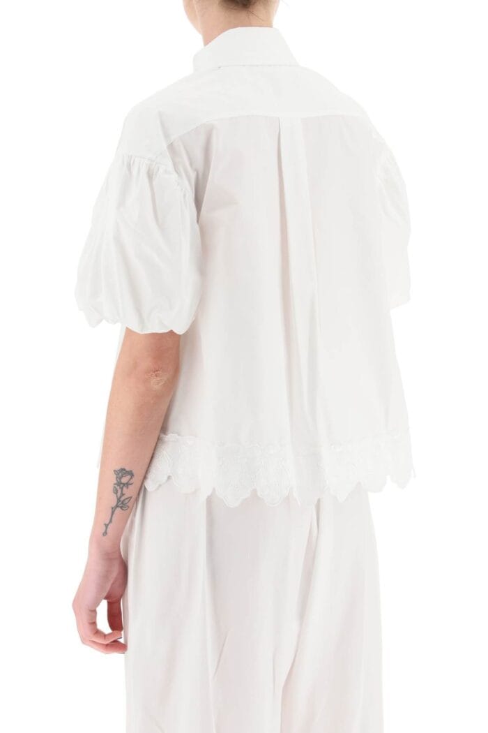 Simone Rocha Cropped Shirt With Embrodered Trim