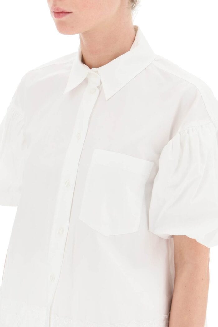 Simone Rocha Cropped Shirt With Embrodered Trim