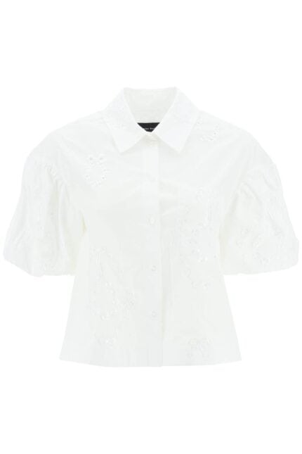 Simone Rocha Cropped Shirt With Embrodered Trim