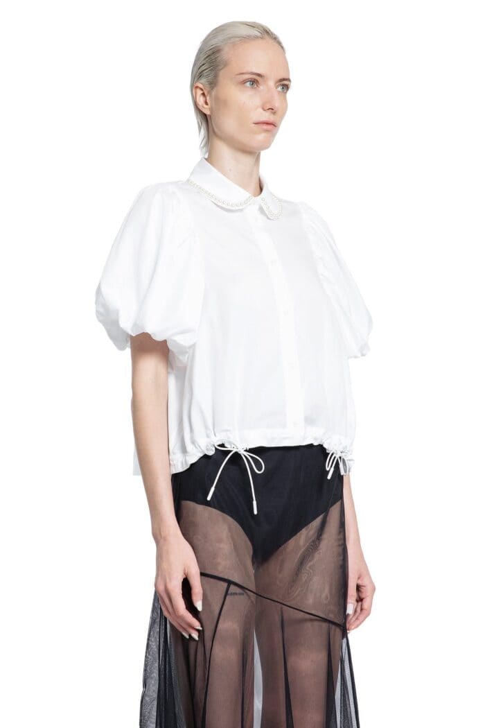 SIMONE ROCHA Cropped Toggle Detail Short Sleeve Shirt