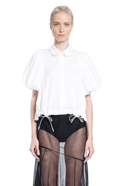 SIMONE ROCHA Cropped Toggle Detail Short Sleeve Shirt