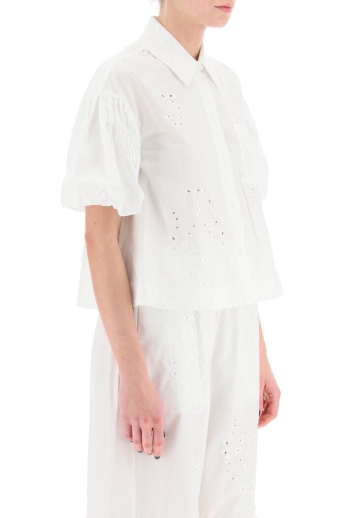 Simone Rocha Embroidered Cropped Shirt