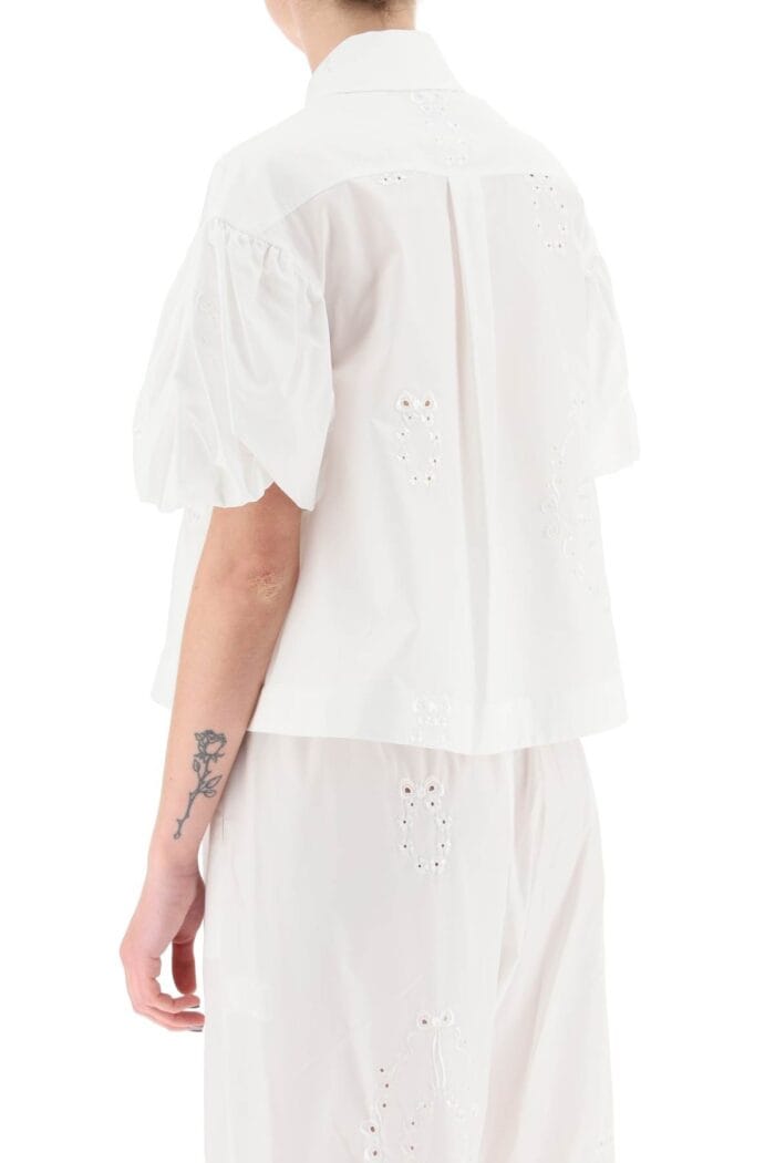 Simone Rocha Embroidered Cropped Shirt