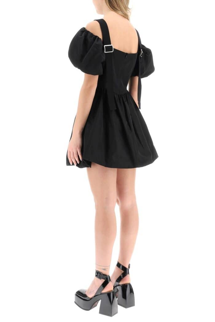 Simone Rocha Off-the-shoulder Taffeta Mini Dress With Slider Straps