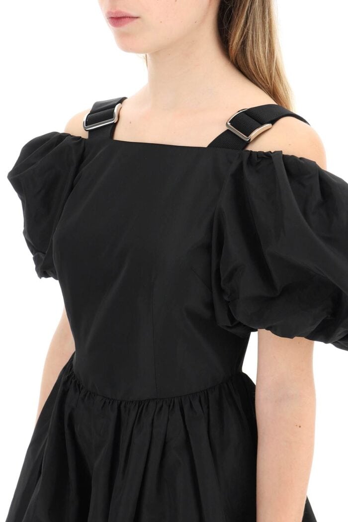 Simone Rocha Off-the-shoulder Taffeta Mini Dress With Slider Straps