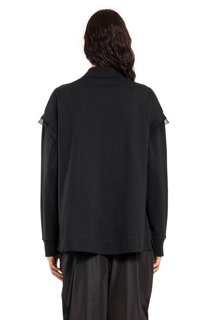 SIMONE ROCHA Oversized Long Sleeve Polo Shirt With Embroidery