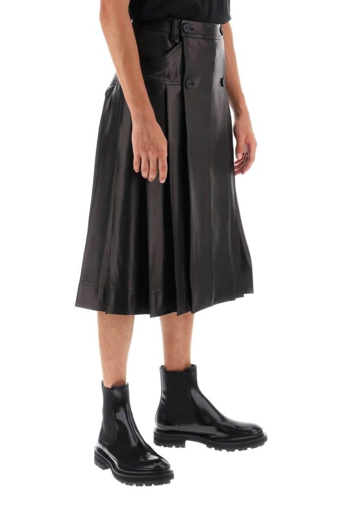 Simone Rocha Pleated Nappa Leather Kilt