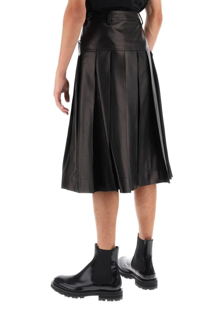 Simone Rocha Pleated Nappa Leather Kilt