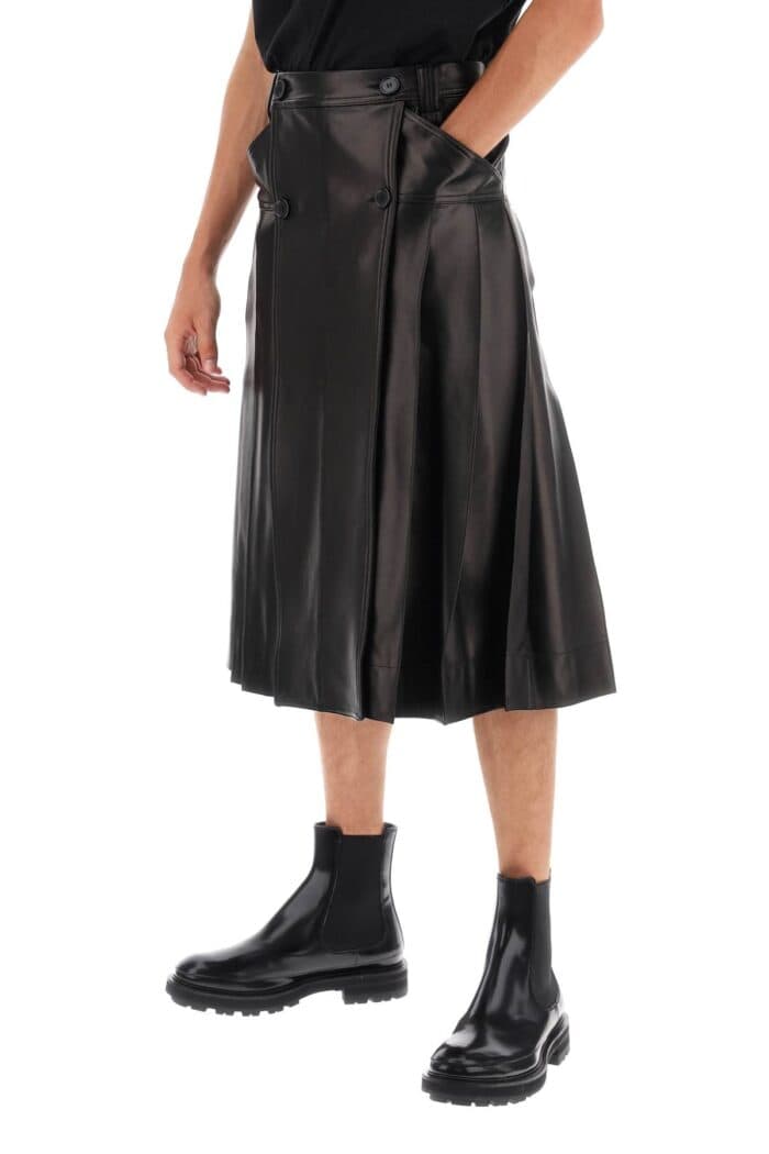 Simone Rocha Pleated Nappa Leather Kilt