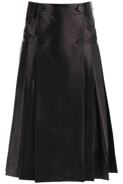 Simone Rocha Pleated Nappa Leather Kilt