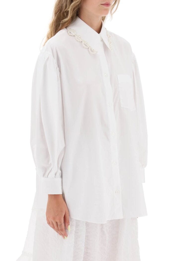 Simone Rocha Puff Sleeve Shirt With Embellishment