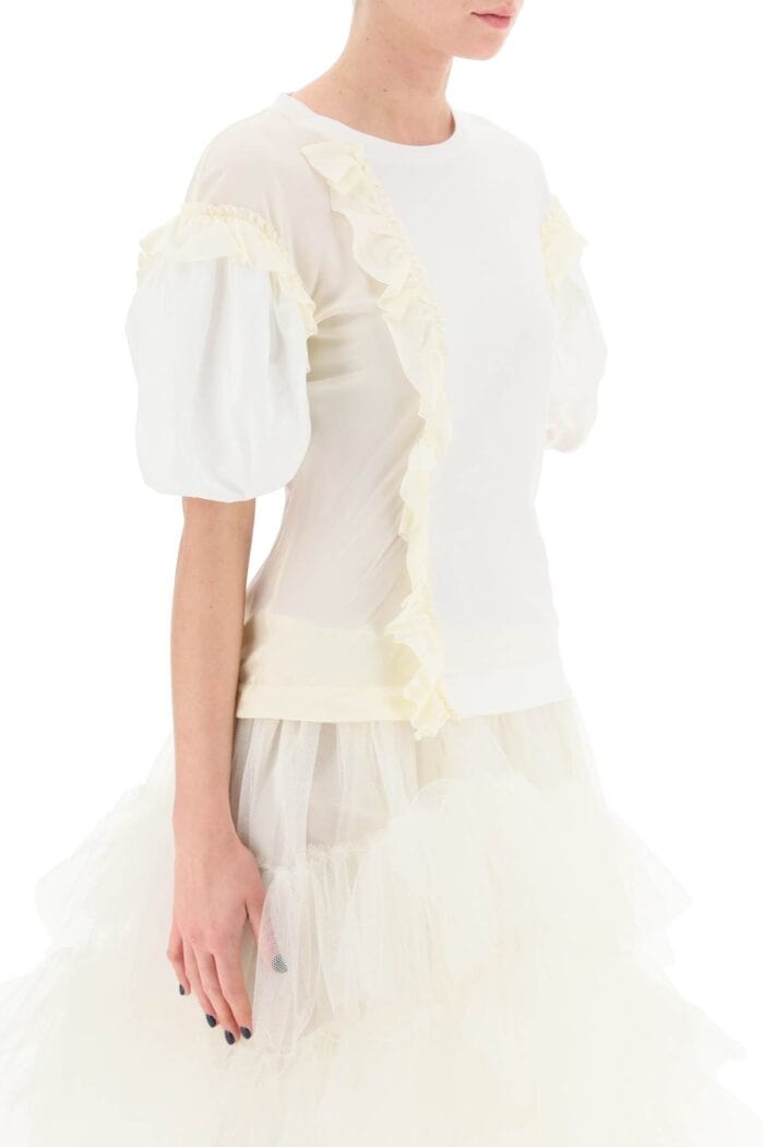 Simone Rocha Ruffled Jersey And Organdie T-shirt