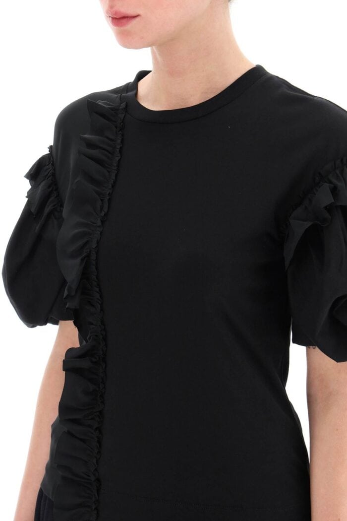 Simone Rocha Ruffled Jersey And Organdie T-shirt