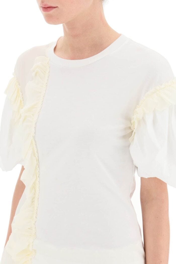 Simone Rocha Ruffled Jersey And Organdie T-shirt