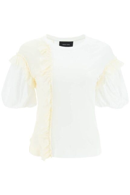 Simone Rocha Ruffled Jersey And Organdie T-shirt