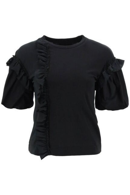 Simone Rocha Ruffled Jersey And Organdie T-shirt