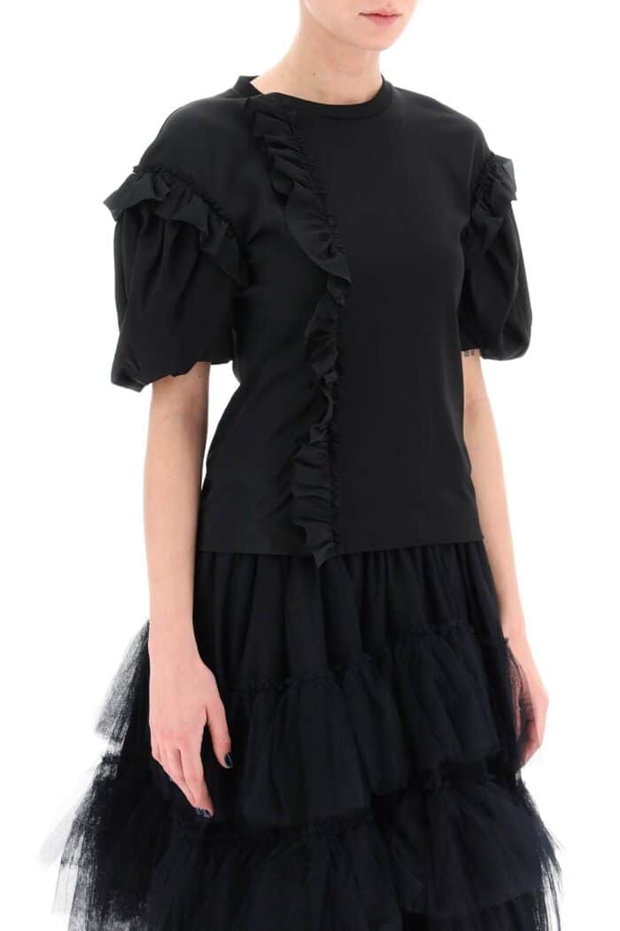 Simone Rocha Ruffled Jersey And Organdie T-shirt