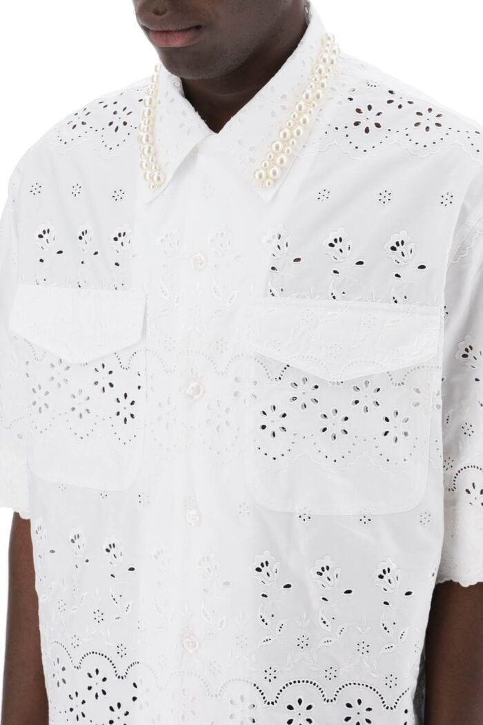 SIMONE ROCHA "scalloped Lace Shirt With Pearl