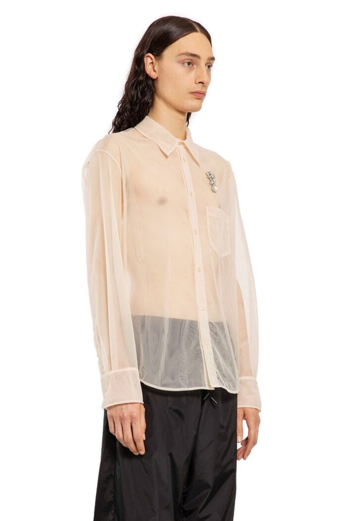 SIMONE ROCHA Sheer Classic Fit Shirt With Turbo Embroidery