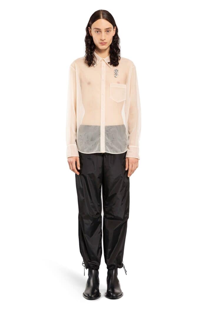 SIMONE ROCHA Sheer Classic Fit Shirt With Turbo Embroidery