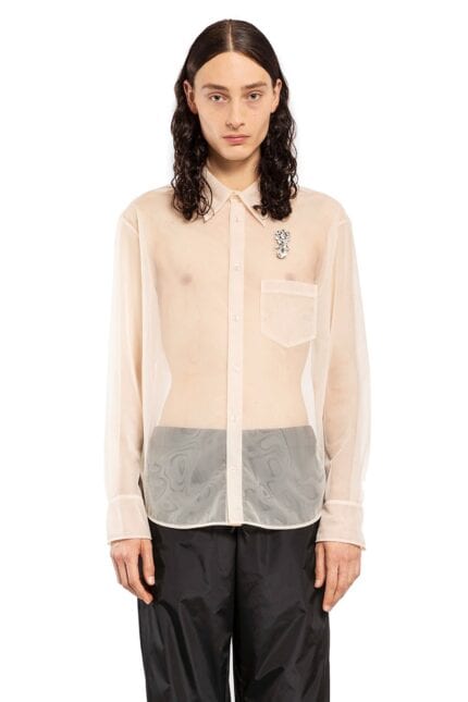 SIMONE ROCHA Sheer Classic Fit Shirt With Turbo Embroidery