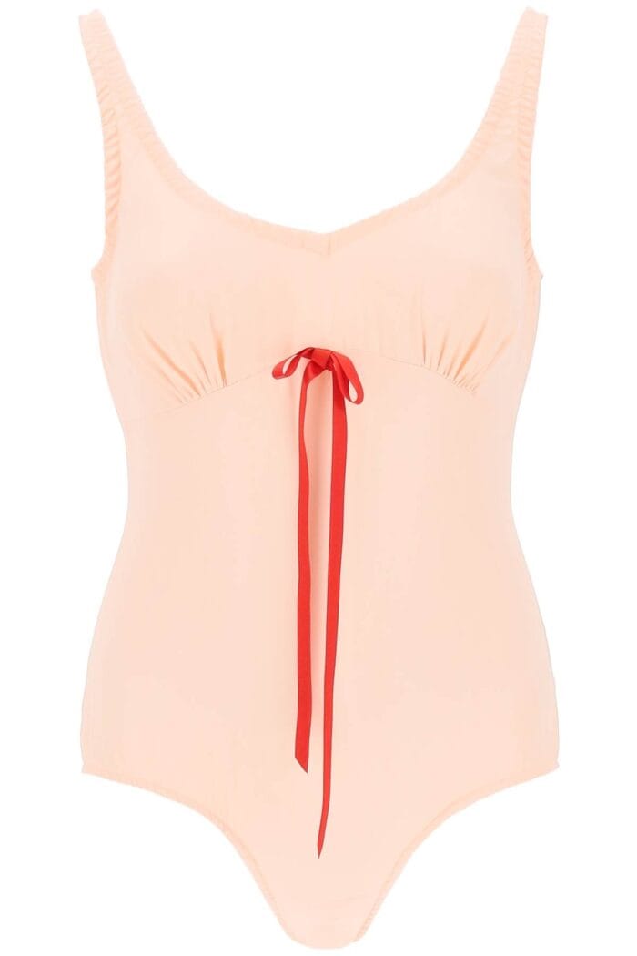 Simone Rocha Silk Blend Bodysuit With Bow Detail