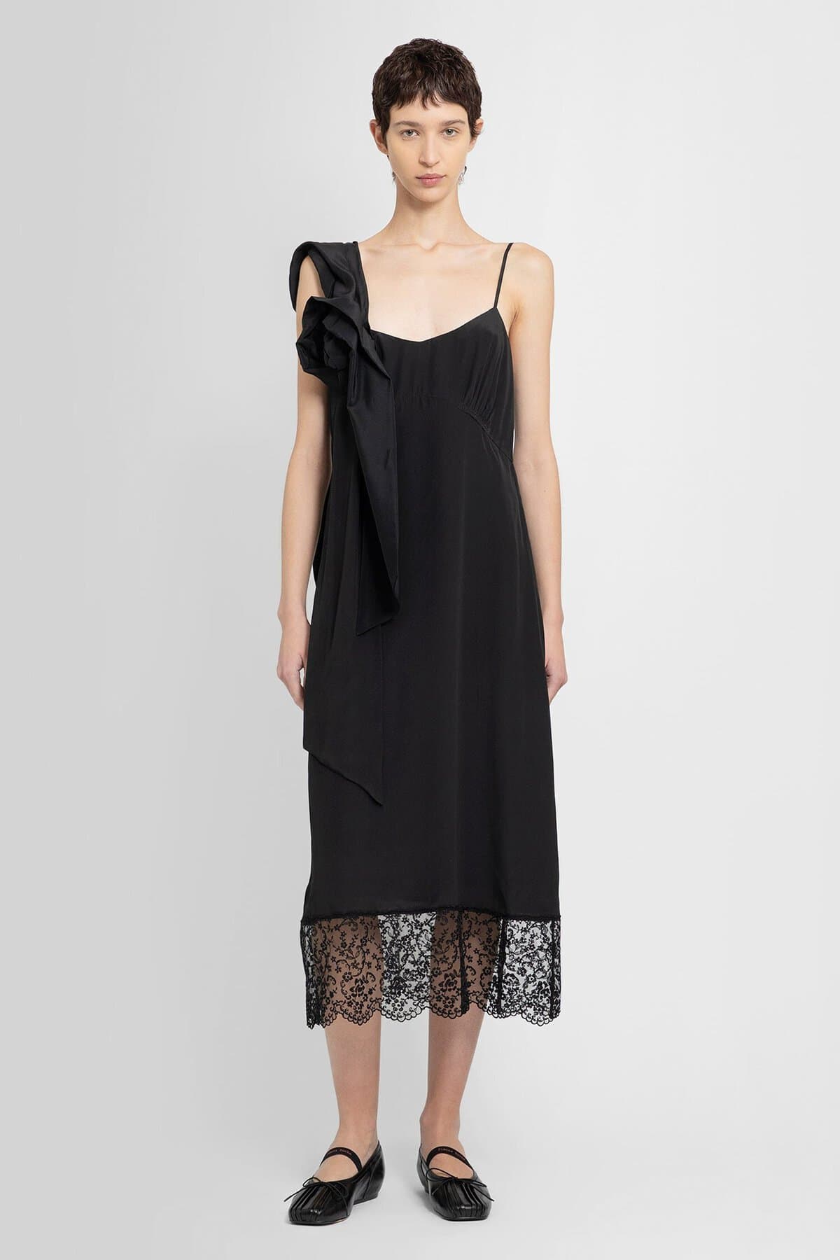 SIMONE ROCHA Slip Dress With Pressed Rose