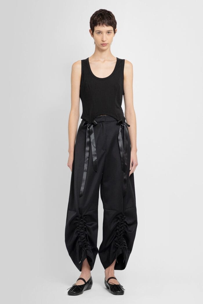 SIMONE ROCHA Wide Leg Trousers With Ruching