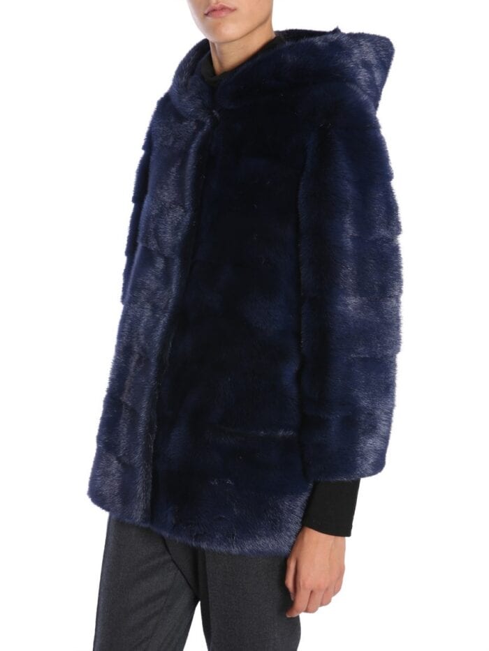 SIMONETTA RAVIZZA HOODED MINK FUR JACKET