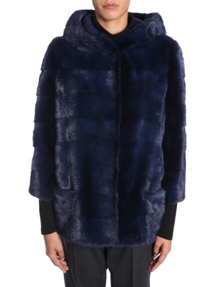 SIMONETTA RAVIZZA HOODED MINK FUR JACKET