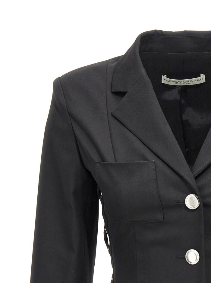ALESSANDRA RICH Single Breast Lace-up Blazer Jacket