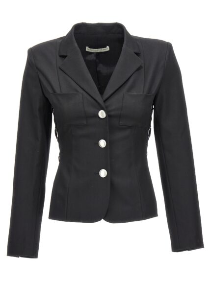 ALESSANDRA RICH Single Breast Lace-up Blazer Jacket