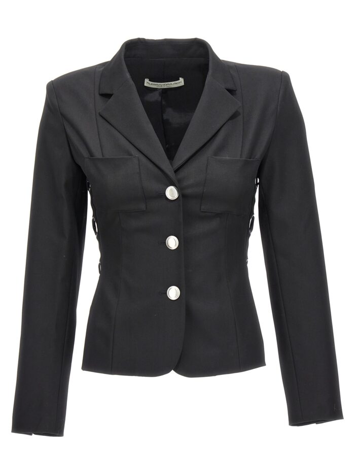 alessandra rich single breast lace up blazer jacket ALESSANDRA RICH Single Breast Lace-up Blazer Jacket