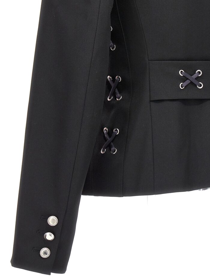 ALESSANDRA RICH Single Breast Lace-up Blazer Jacket