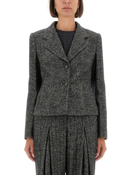 Dolce & Gabbana SINGLE-BREASTED JACKET IN WOOL BLEND DOT