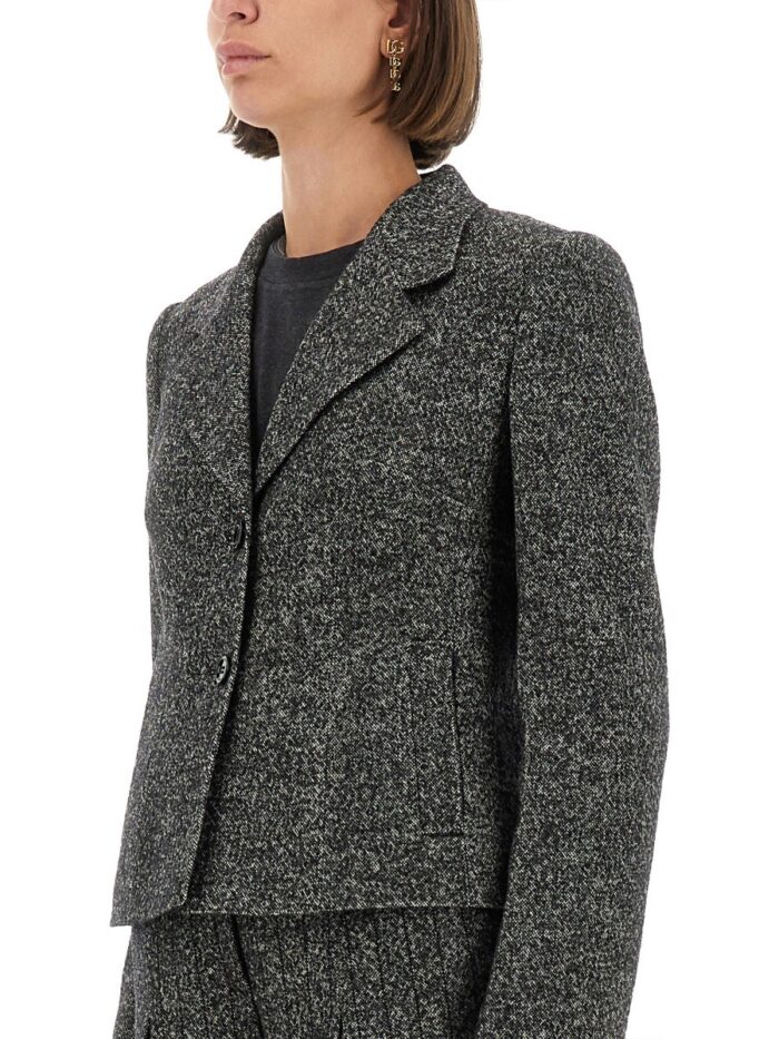 Dolce & Gabbana Single-breasted Jacket In Wool Blend Dot