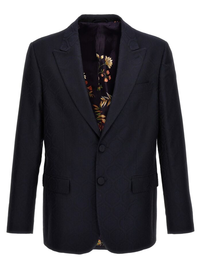 etro single breasted jacquard blazer Etro Single-breasted Jacquard Blazer