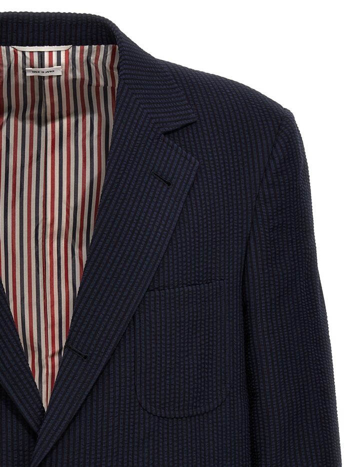 THOM BROWNE Single-breasted Seersucker Blazer