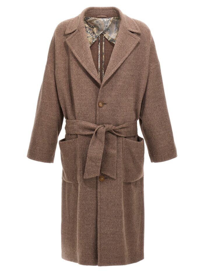 etro single breasted wool coat Etro Single-breasted Wool Coat