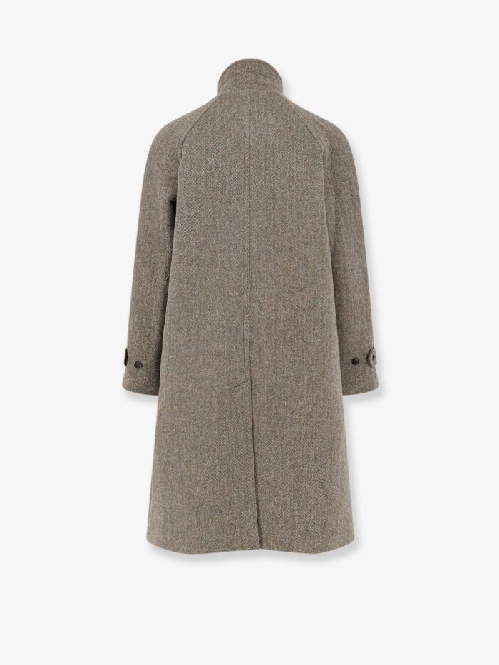 TONYWACK Single-breasted Wool Coat With A Herringbone Pattern