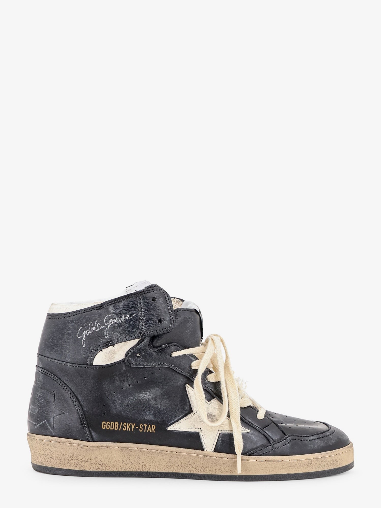 Golden Goose Deluxe Brand Sky Star Sneakers In Leather With A Used Effect