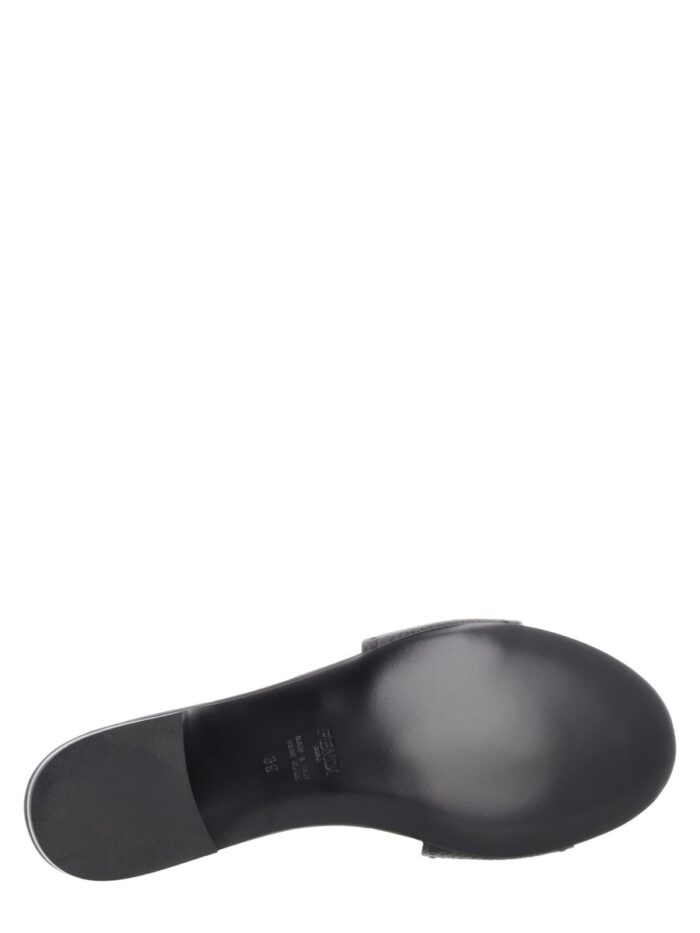 Fendi SLIDE "BAGUETTE" IN PELLE NERA