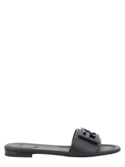 Fendi SLIDE "BAGUETTE" IN PELLE NERA