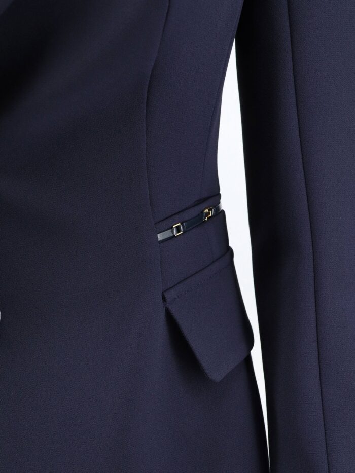 Elisabetta Franchi Slim Fit Blazer With Gold Logo Clamps