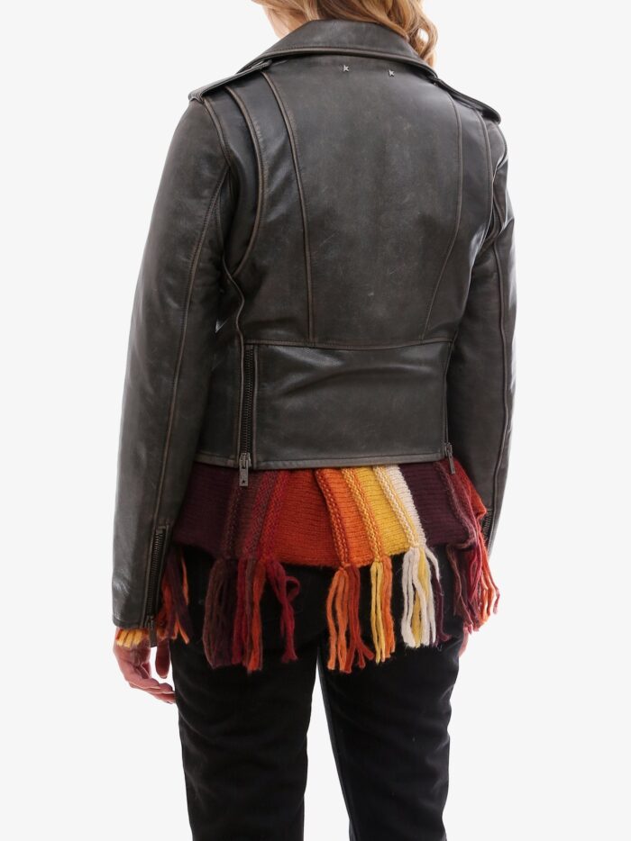 Golden Goose Deluxe Brand Slim Fit Destiny Lived-in Effect Leather Biker