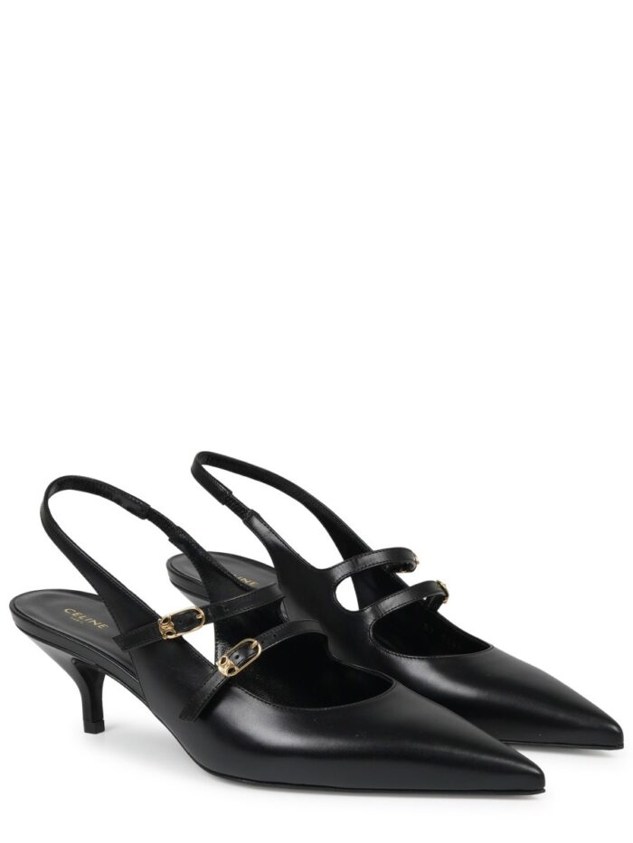 Celine Judy Leather Double Strap Mary Jane Slingback