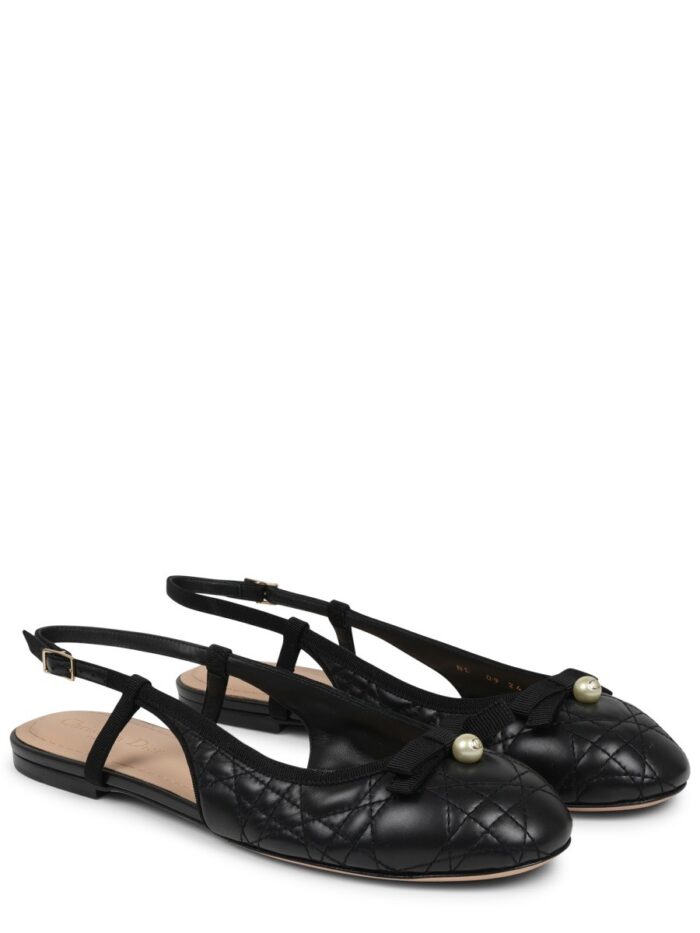 Dior Ballet Leather Slingback Ballerinas