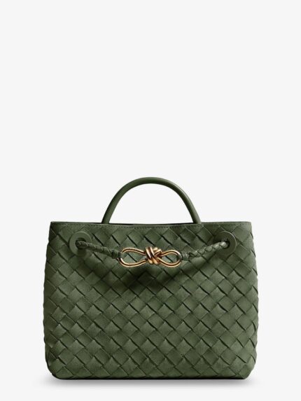 Bottega Veneta Small Andiamo Suede Handbag With Intrecciato Motif