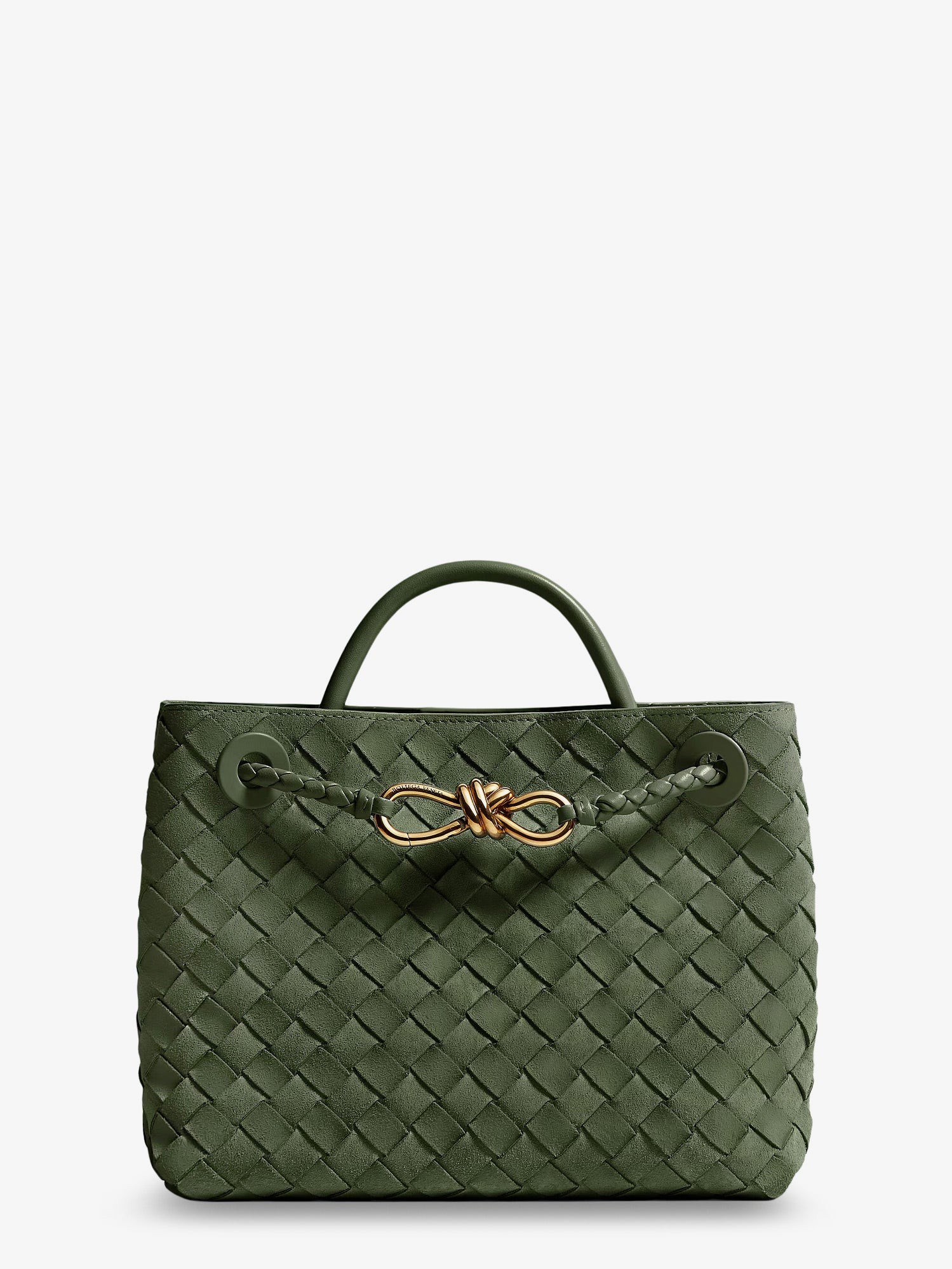 Bottega Veneta Small Andiamo Suede Handbag With Intrecciato Motif